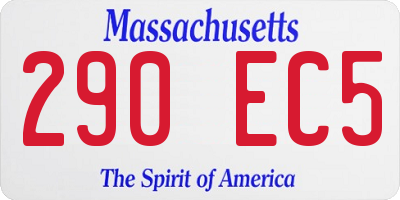 MA license plate 290EC5