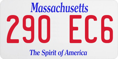 MA license plate 290EC6