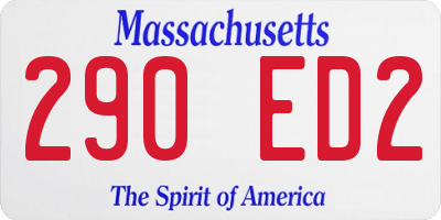 MA license plate 290ED2