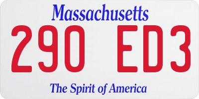 MA license plate 290ED3