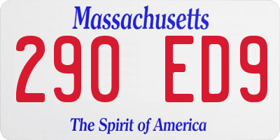 MA license plate 290ED9