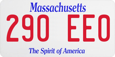 MA license plate 290EE0