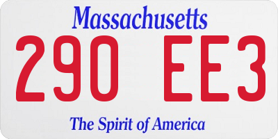 MA license plate 290EE3