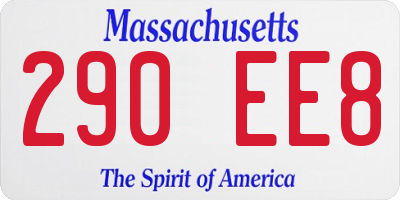 MA license plate 290EE8