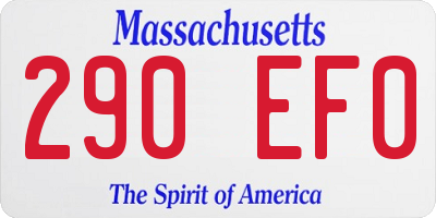 MA license plate 290EF0