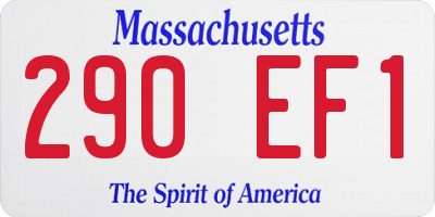 MA license plate 290EF1