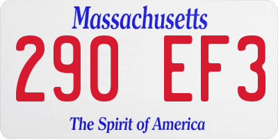 MA license plate 290EF3