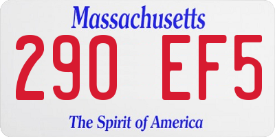 MA license plate 290EF5