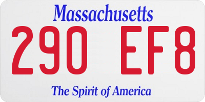 MA license plate 290EF8