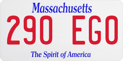 MA license plate 290EG0