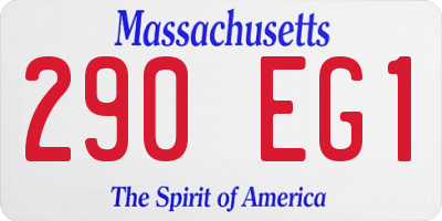 MA license plate 290EG1