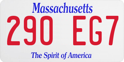 MA license plate 290EG7