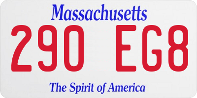 MA license plate 290EG8