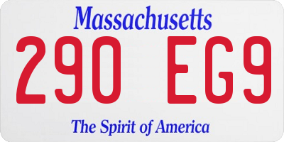 MA license plate 290EG9