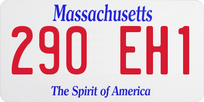 MA license plate 290EH1
