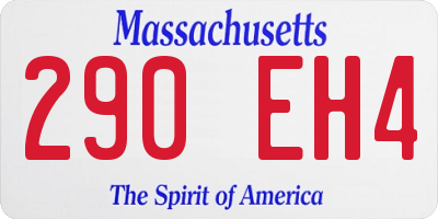 MA license plate 290EH4