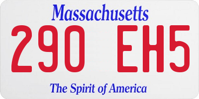 MA license plate 290EH5