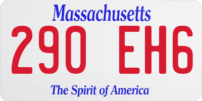 MA license plate 290EH6