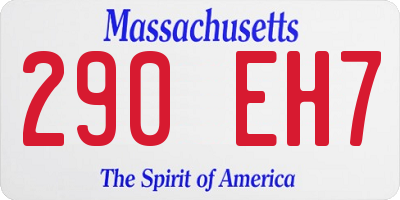MA license plate 290EH7