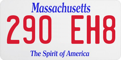 MA license plate 290EH8