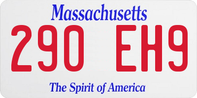 MA license plate 290EH9