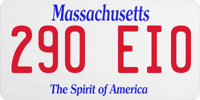 MA license plate 290EI0