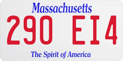 MA license plate 290EI4