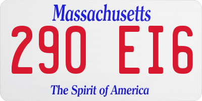 MA license plate 290EI6