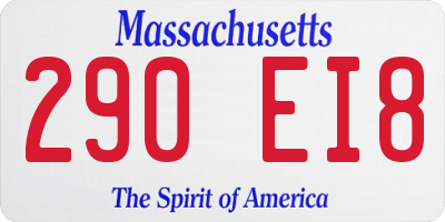 MA license plate 290EI8