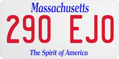MA license plate 290EJ0