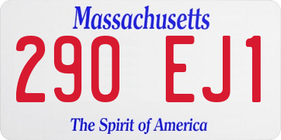 MA license plate 290EJ1