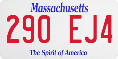 MA license plate 290EJ4