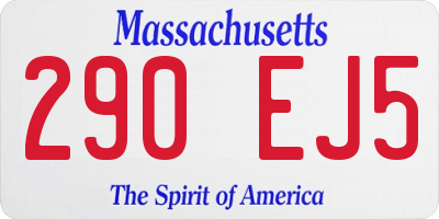 MA license plate 290EJ5