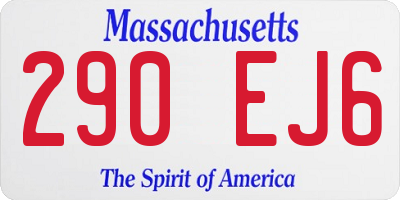 MA license plate 290EJ6