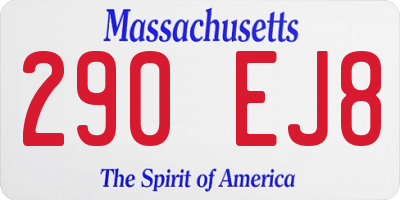 MA license plate 290EJ8