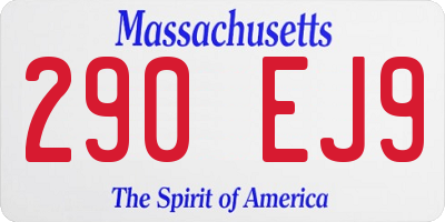 MA license plate 290EJ9