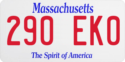 MA license plate 290EK0