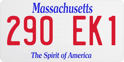 MA license plate 290EK1
