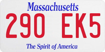 MA license plate 290EK5