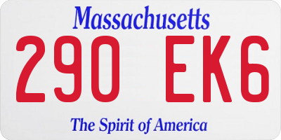 MA license plate 290EK6