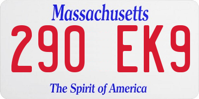 MA license plate 290EK9