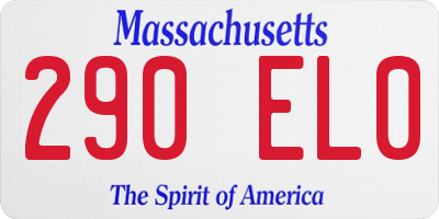 MA license plate 290EL0