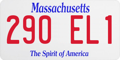 MA license plate 290EL1
