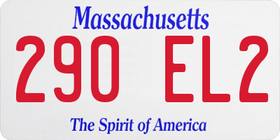 MA license plate 290EL2