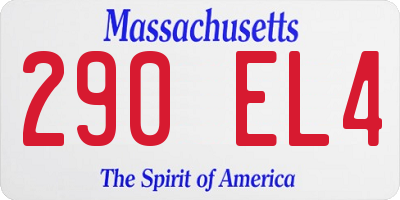 MA license plate 290EL4