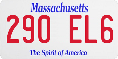 MA license plate 290EL6