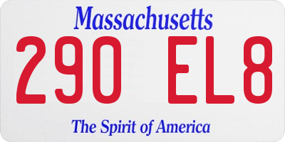 MA license plate 290EL8