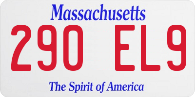 MA license plate 290EL9