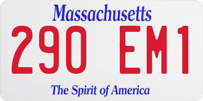 MA license plate 290EM1