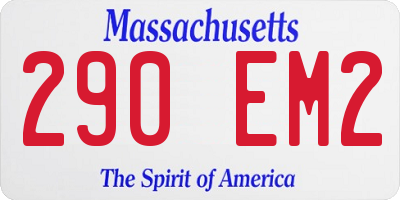 MA license plate 290EM2